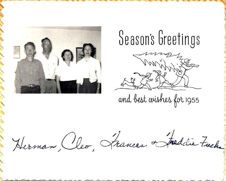 The  Herman Fuchs Family Christmas card, 1954